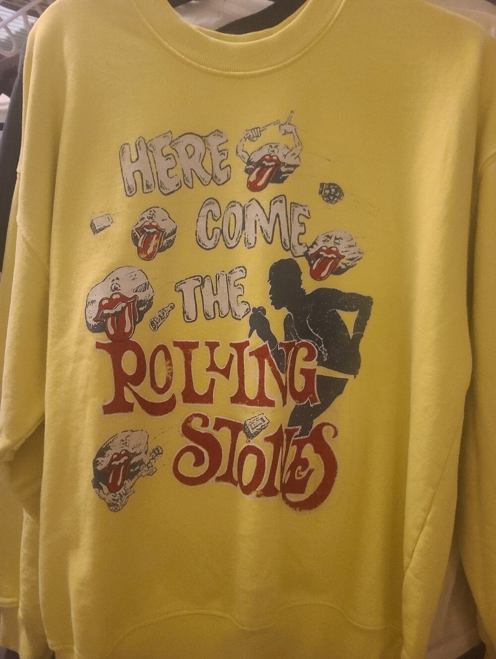 Preloved DAYDREAMER The Rolling Stones Yellow Graphic Sweatshirt